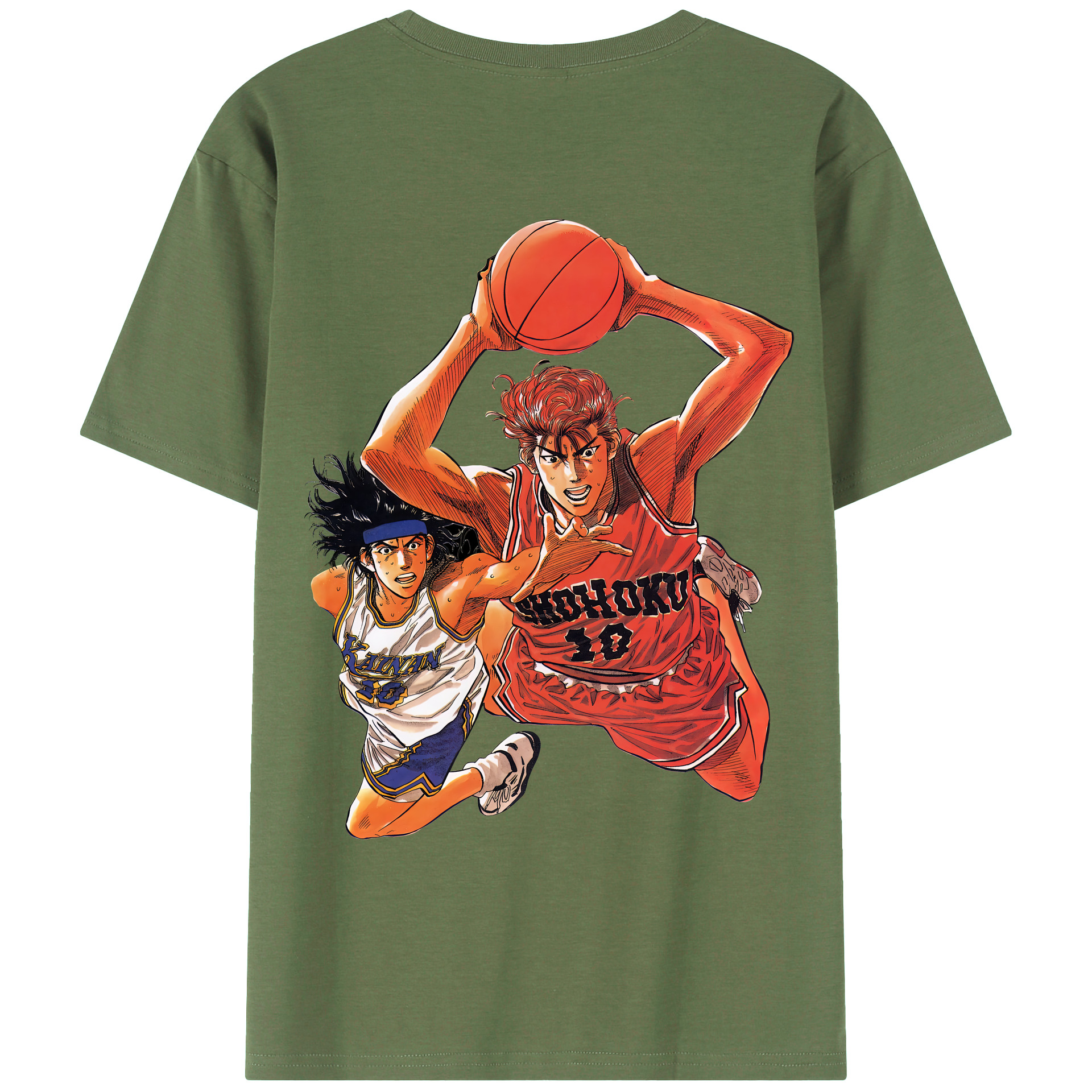 （画像用） SLAM DUNK／スラムダンク 綿100％ メンズ半袖Tシャツ（バックプリント） 通気性
